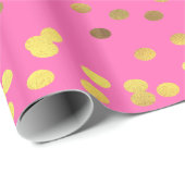 Goldfolieconfetti-Pink Geschenkpapier (Rolleneckpunkt)