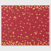 Goldfolieconfetti-Rot Geschenkpapier (Flach)