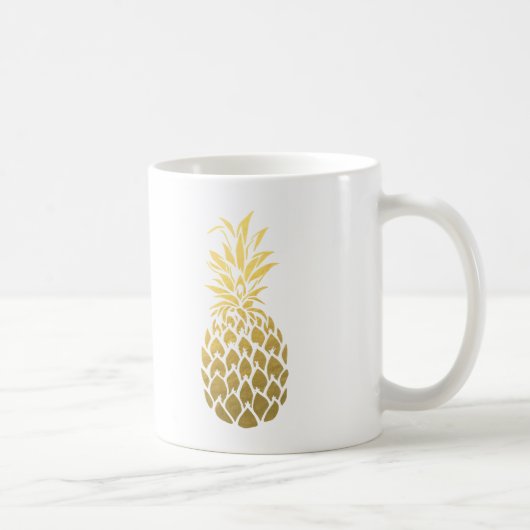 Goldfolien-Ananas-Kaffee-Tasse Kaffeetasse (Rechts)