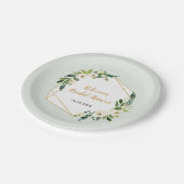 Goldfolien-Blick-geometrischer Rahmen und Pappteller (Schrägansicht)