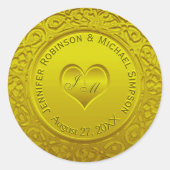 Goldfolien-Blick-klassischer runder Aufkleber (Vorderseite)