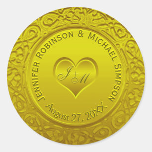 Goldfolien-Blick-klassischer runder Aufkleber