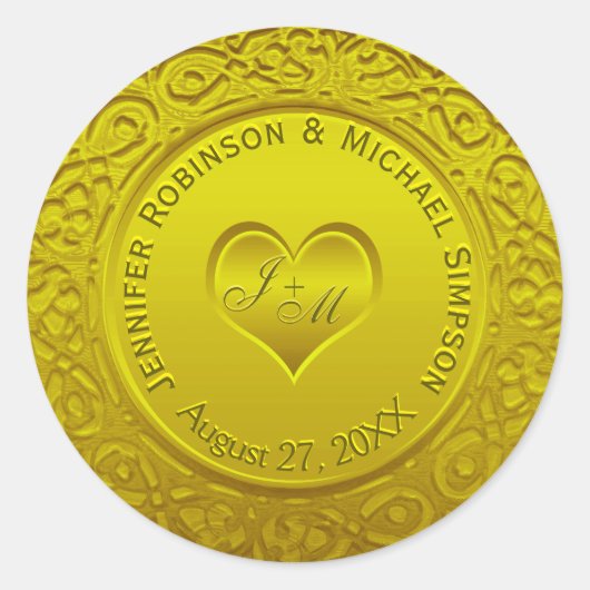 Goldfolien-Blick-klassischer runder Aufkleber (Vorderseite)