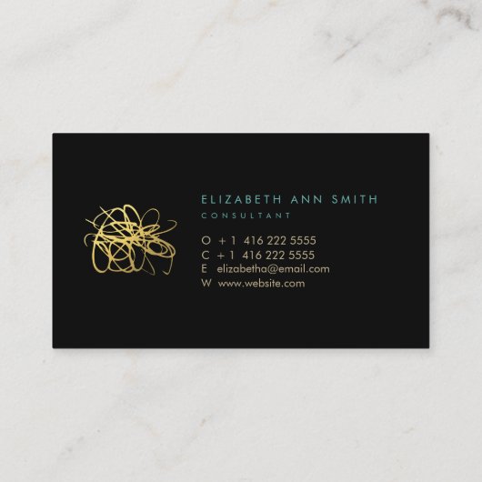 Goldfolien-Effekt-Chic-Visitenkarte Visitenkarte (Rückseite)