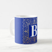Goldfolien-Effekt-Monogramm-Tasse Kaffeetasse (Vorderseite Links)