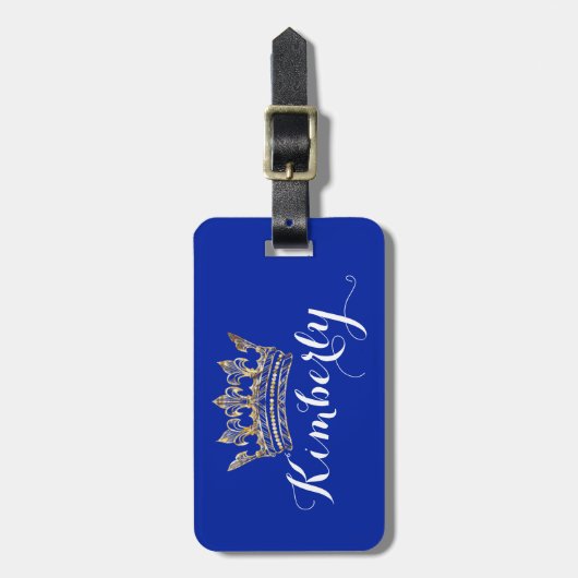 Goldfolien-Effekt-personalisierter Gepäckanhänger (Vorderseite vertikal)