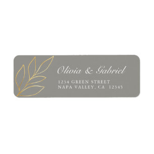Goldfolien Elegante Gray Wedding Rücksendeadresse