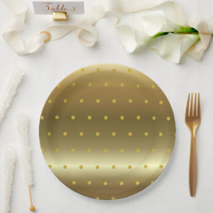 Goldfolien-Farb-Polka-Punkte Pappteller