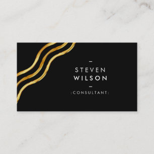Goldfolien-gestreiftes elegantes Retro gekurvt Visitenkarte