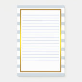 Goldfolien-grauer Streifen-weiße gezeichnete Post-it Klebezettel (Vorderseite)