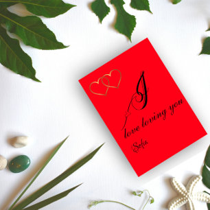 Goldfolien-Herz-Namenswünsche Flache Feiertagskart Feiertagskarte