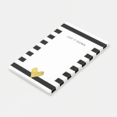 Goldfolien-Herz Post-it Klebezettel (angewinkelt)