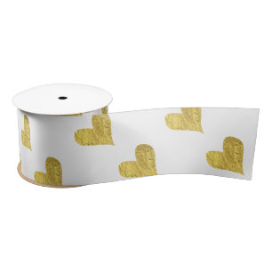 Goldfolien-Herzen Satinband
