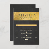 Goldfolien-Hochzeitskarten für Halbpension RSVP (Vorne/Hinten)