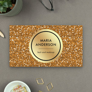 Goldfolien-Kreis Gold-Sequins-Glitter-Makeup-Artis Visitenkarte