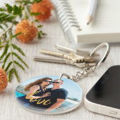 Goldfolien-Liebe-Skript-Gewohnheits-Foto Schlüsselanhänger (Vorderseite rechts)