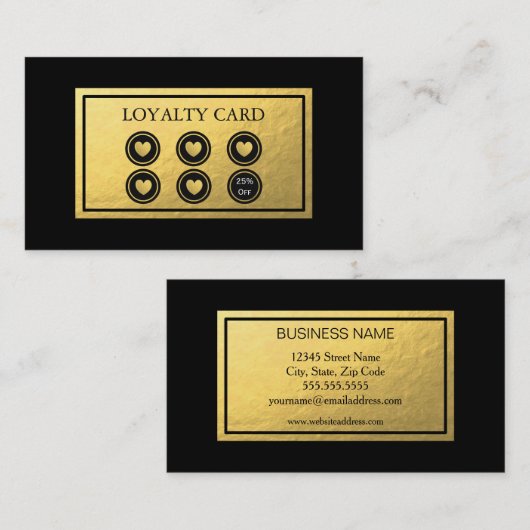 Goldfolien-Loyalitäts-Karte Treuekarte (Vorne/Hinten)