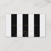 Goldfolien-LuxusVisitenkarte in Schwarzweiss Visitenkarte (Rückseite)