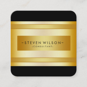 Goldfolien-Metallberufliches modernes elegantes Quadratische Visitenkarte