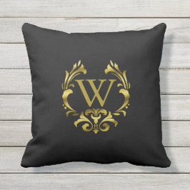Goldfolien-Monogramm-Emblem | wählen Ihre Farbe Kissen Für Draußen