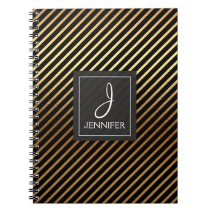 Goldfolien-Monogramm Stiped Notizbuch Notizblock