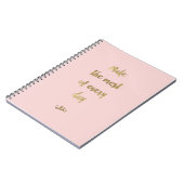 Goldfolien-Notizbuch mit Bürstenbeschriftung Notizblock (Linke Seite)