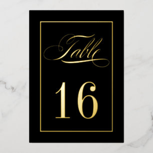 Goldfolien-Rand Traditionelle Hochzeitstisch-Numme Folieneinladung