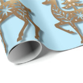 Goldfolien-Rentier mit Weihnachtsbaum Geschenkpapier (Rolleneckpunkt)