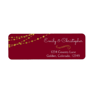 Goldfolien-Schnur-Lichter und Skript-Hochzeit