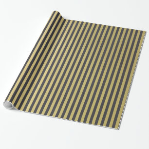 Goldfolien-Schwarzes Stripes Muster Geschenkpapier