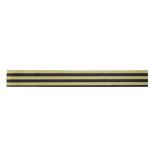 Goldfolien-Schwarzes Stripes Muster Satinband