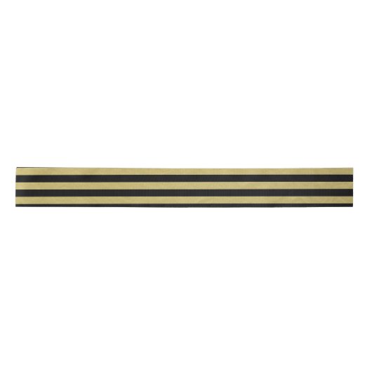 Goldfolien-Schwarzes Stripes Muster Satinband (Vorderseite)
