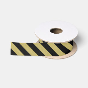 Goldfolien-Schwarzes Stripes Muster Satinband