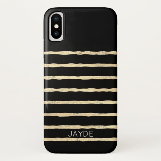Goldfolien Streifen Personalisiert Handy Case (Rückseite)