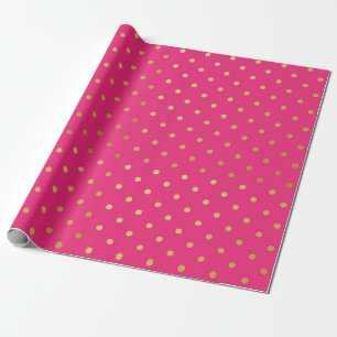 Goldfolien-Tupfen-modernes Pink metallisch Geschenkpapier