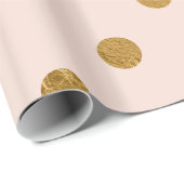 Goldfolien-Tupfen-Muster-Packpapier erröten Geschenkpapier (Rolleneckpunkt)