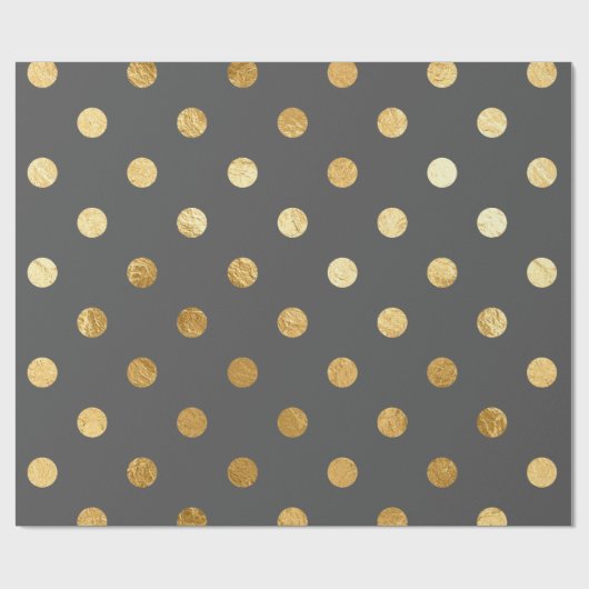 Goldfolien-Tupfen-Muster-Packpapier-Grau Geschenkpapier (Flach)