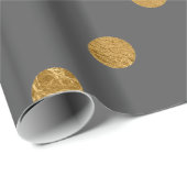 Goldfolien-Tupfen-Muster-Packpapier-Grau Geschenkpapier (Rolleneckpunkt)