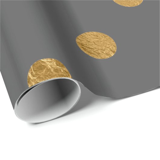 Goldfolien-Tupfen-Muster-Packpapier-Grau Geschenkpapier (Rolleneckpunkt)