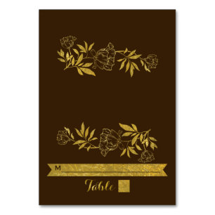 Goldfolienampersand & Scroll Hochzeitsbegleitkarte Tischnummer