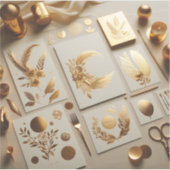 Goldfolienaufkleber für luxuriöse Hochzeitartikel Aufkleber (Vorderseite)