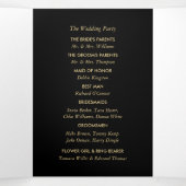 Goldfolieneffekt Geometrisches Hochzeitstil Dreifach-gefaltete Programmkarte (Innenseite Mitte)