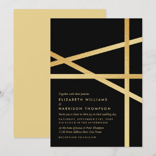 Goldfolieneffekt Geometrisches Hochzeitstil Einladung