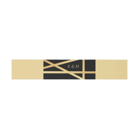 Goldfolieneffekt Geometrisches Hochzeitstil Einladungsbanderole (Flach)