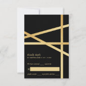 Goldfolieneffekt Geometrisches Hochzeitstil RSVP Karte (Vorderseite)