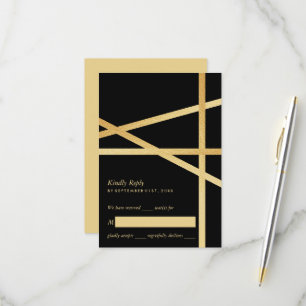 Goldfolieneffekt Geometrisches Hochzeitstil RSVP Karte