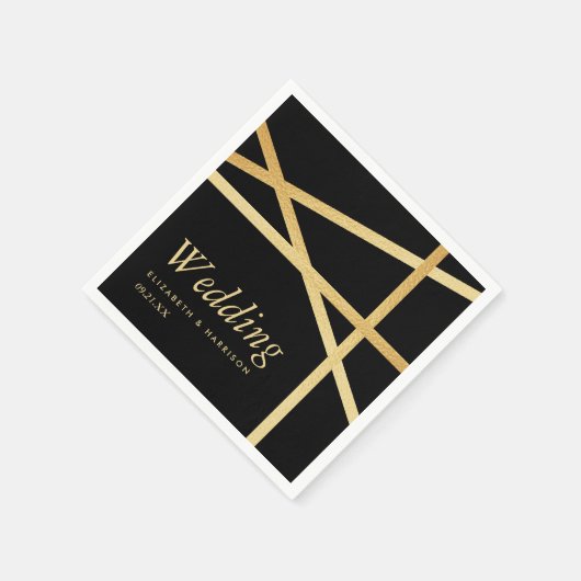 Goldfolieneffekt Geometrisches Hochzeitstil Serviette (Ecke)