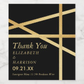 Goldfolieneffekt Geometrisches Hochzeitstil Weinetikett (Einzelnes Label)