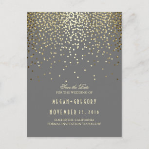 Goldfolieneffekt Konfetti Save the Date elegant Ankündigungspostkarte