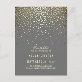 Goldfolieneffekt Konfetti Save the Date elegant Ankündigungspostkarte